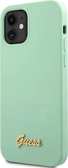 Mbështjellës Guess GUHCP12SLSLMGGN për iPhone 12 mini 5.4", silikon, e gjelbër