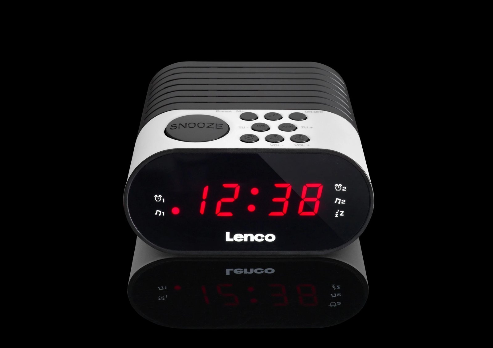 Orë alarmi Lenco CR-07, LED, bardhë/zezë