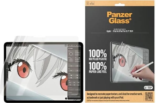 Folie mbrojtëse PanzerGlass GraphicPaper për iPad Air 13"/iPad Pro 12.9" 2024, ndjesi letre, antibakteriale