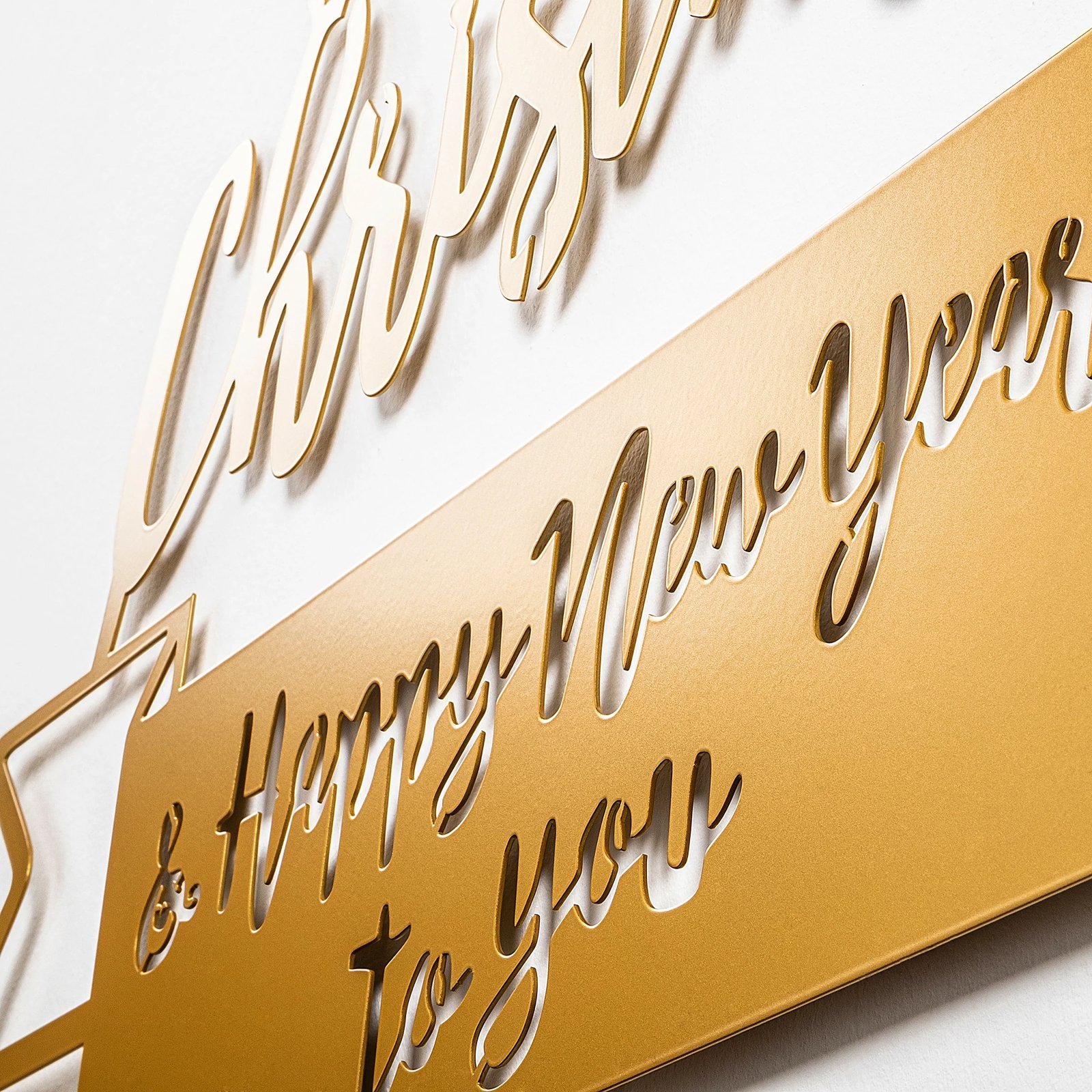 Aksesor dekorativ metalik për mur, Wallity, XMASGOLD - 004