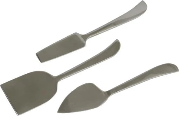 Set për servirje djathi, 3 copë, çelik, argjend, 17x5x1cm