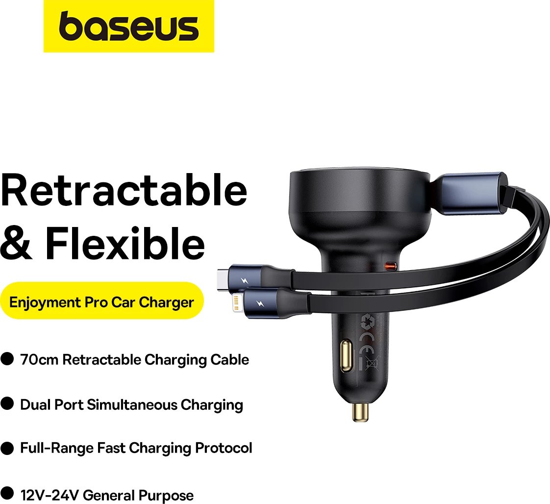 Karikues veture Baseus Enjoyment, 60W, me kabllo USB-C/Lightning, i zi Karikues veture Baseus Enjoyment, 60W, me kabllo USB-C/Lightning, i zi