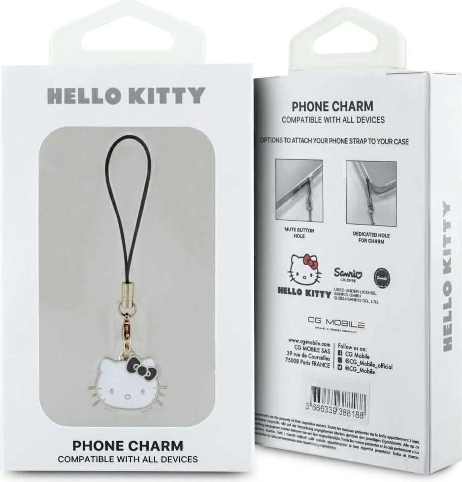 Varëse Hello Kitty Charm Kitty Head, metal, e zezë