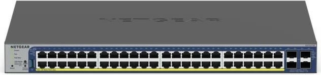 Switch Netgear GS752TXP, 48 porte GE PoE+, 4 SFP+, rackmount, menaxhim cloud