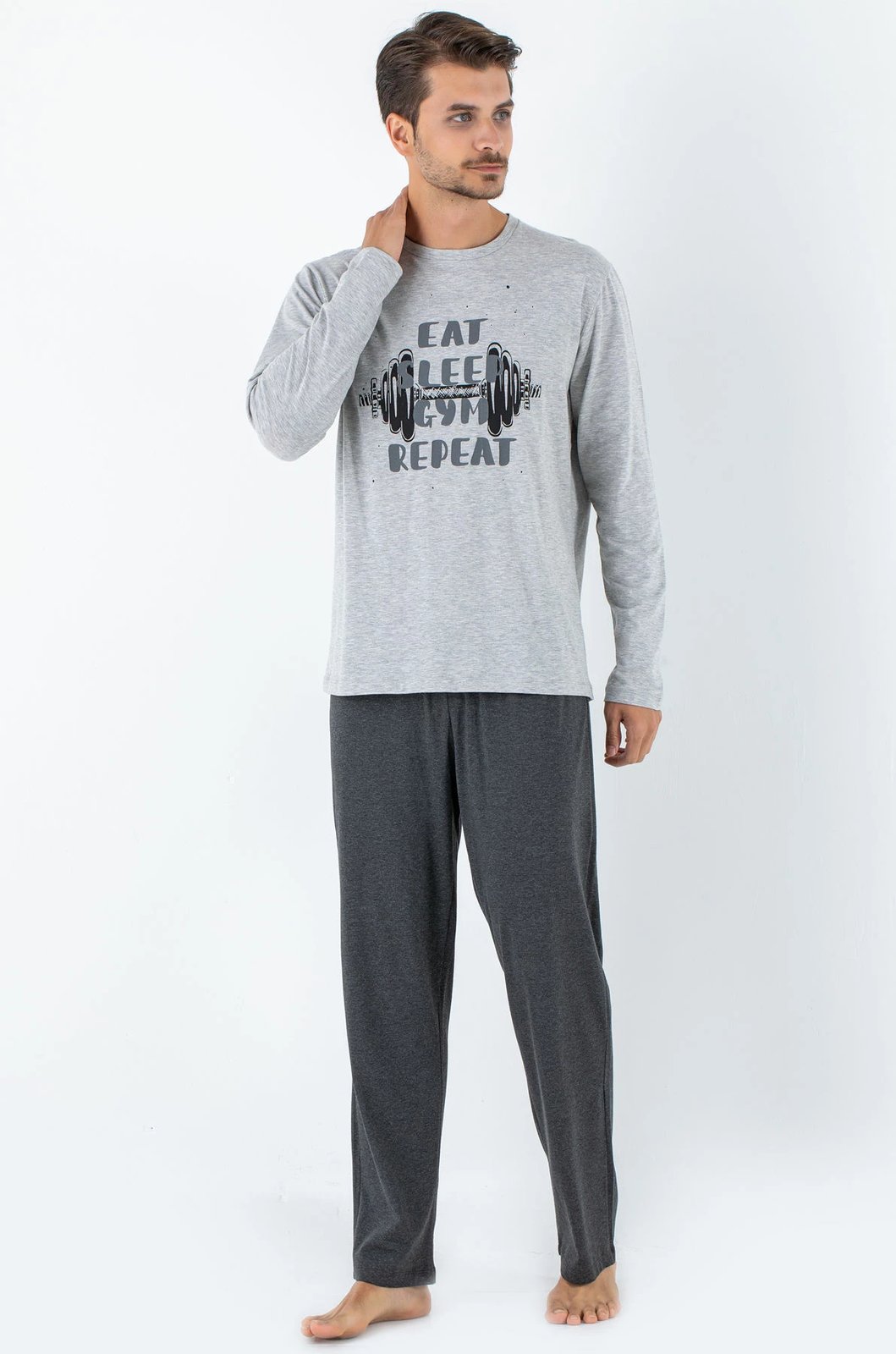 Set pizhamash për burra Jumeon, 002-000821, gri