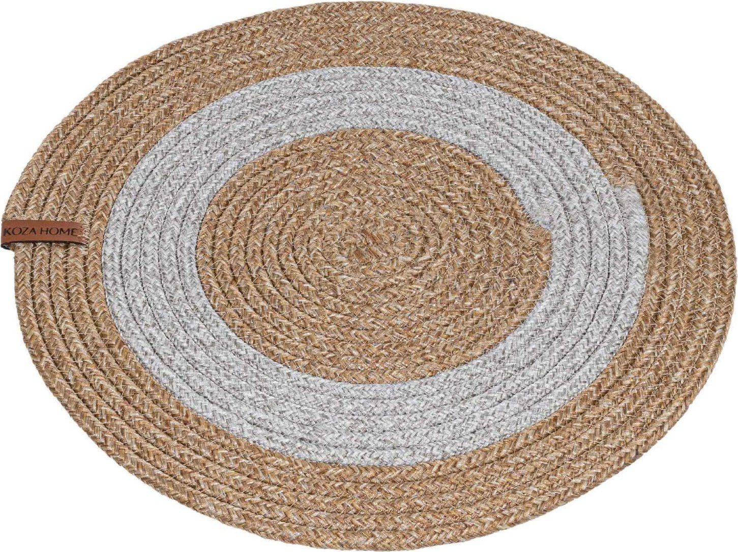 Runner i punuar me dorë, pambuk 100%, ngjyrë natyrale dhe gri, 37x37 cm, Aberto Design 9026116