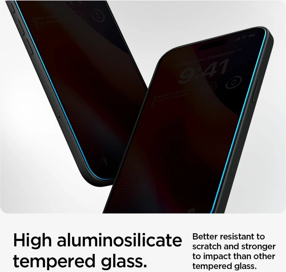 Mbrojtës ekrani Spigen Glas.tR EzFit Privacy për iPhone 15/16, 2 copë