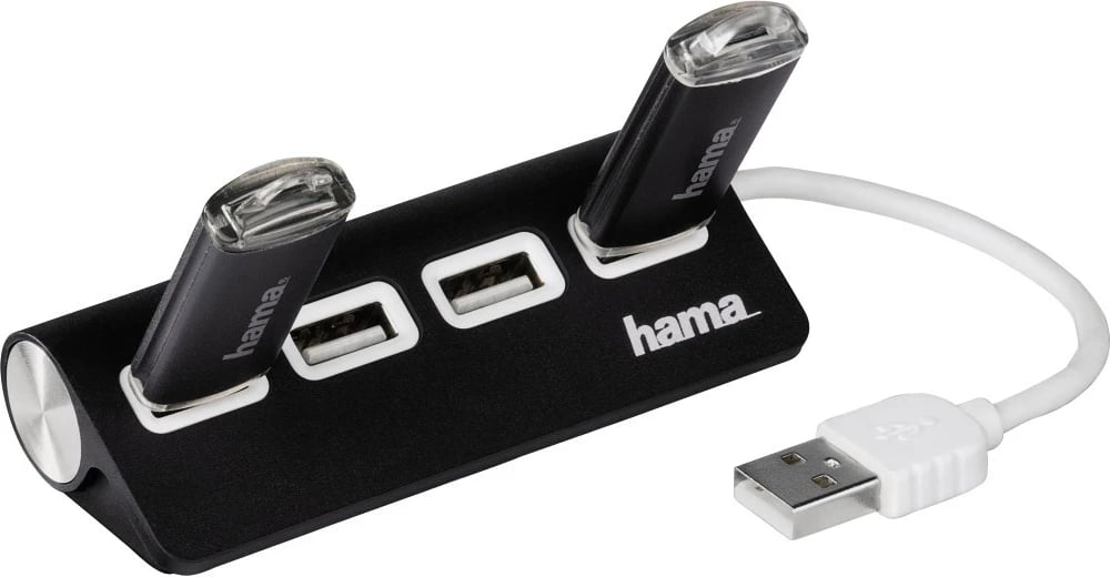 Hama USB 2.0 HUB, Shpërndarës, zezë, 00200119