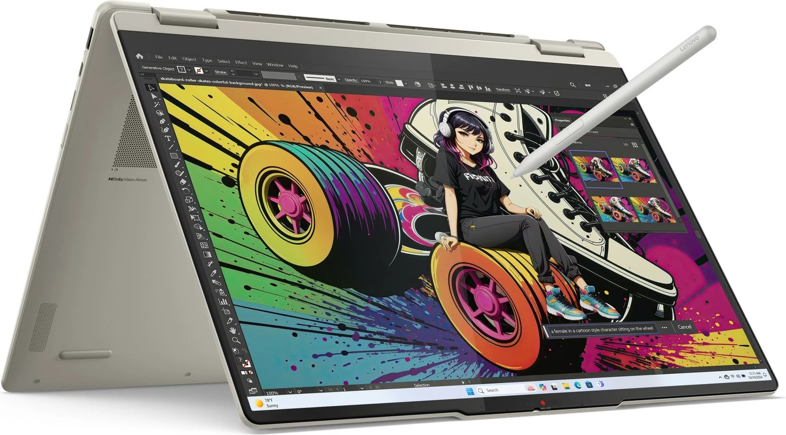 Kompjuter Lenovo Yoga 7 16AKP10, 16GB RAM, 1TB SSD, 16 inç, konvertues, argjend