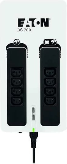 UPS, Eaton 3S 700 IEC (3S700I), 700 VA, 8 dalje IEC, USB HID, e zezë