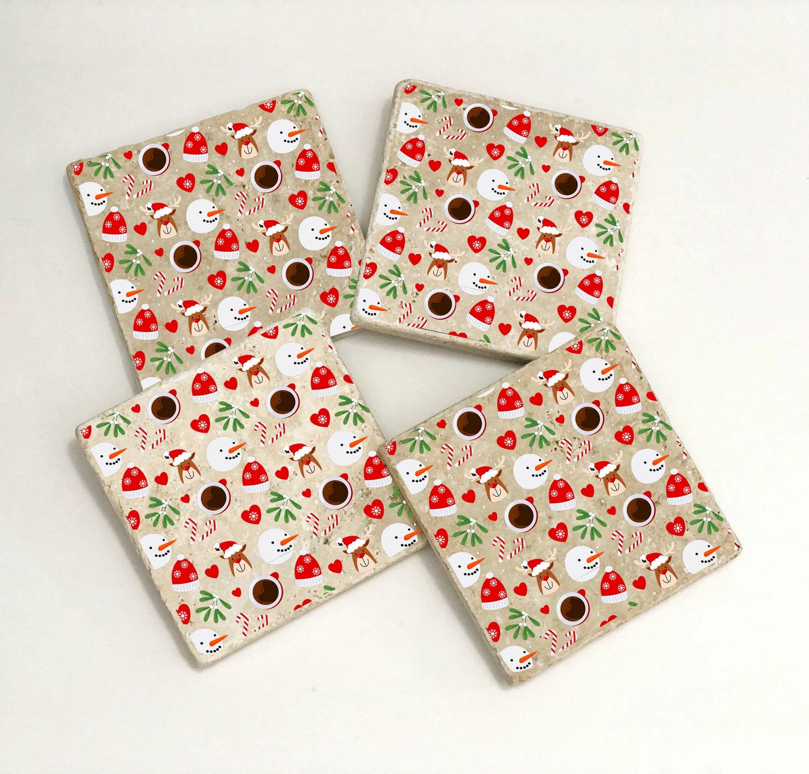 Set nënshkallash prej guri natyral, shumëngjyrëshe, Hermia, TBA6236708, 4 copë