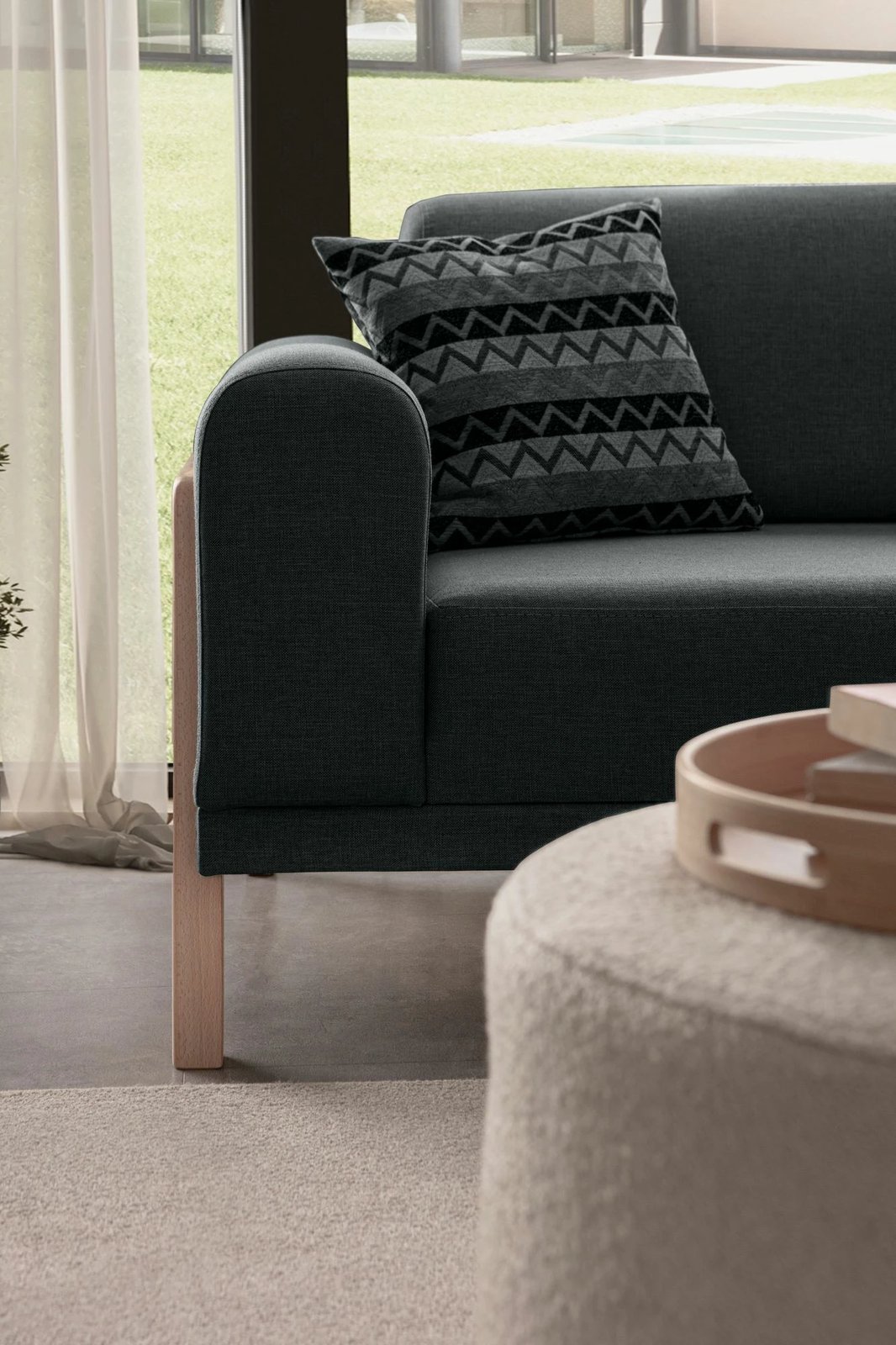 Këndare Atelier del Sofa, ngjyrë anthracite, Relax Right