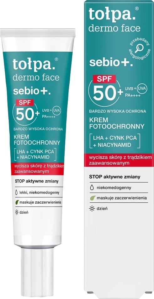 Krem për fytyrë me SPF për femra Tołpa Dermo Face Sebio+ Sun Protection Cream SPF50+, 40ml