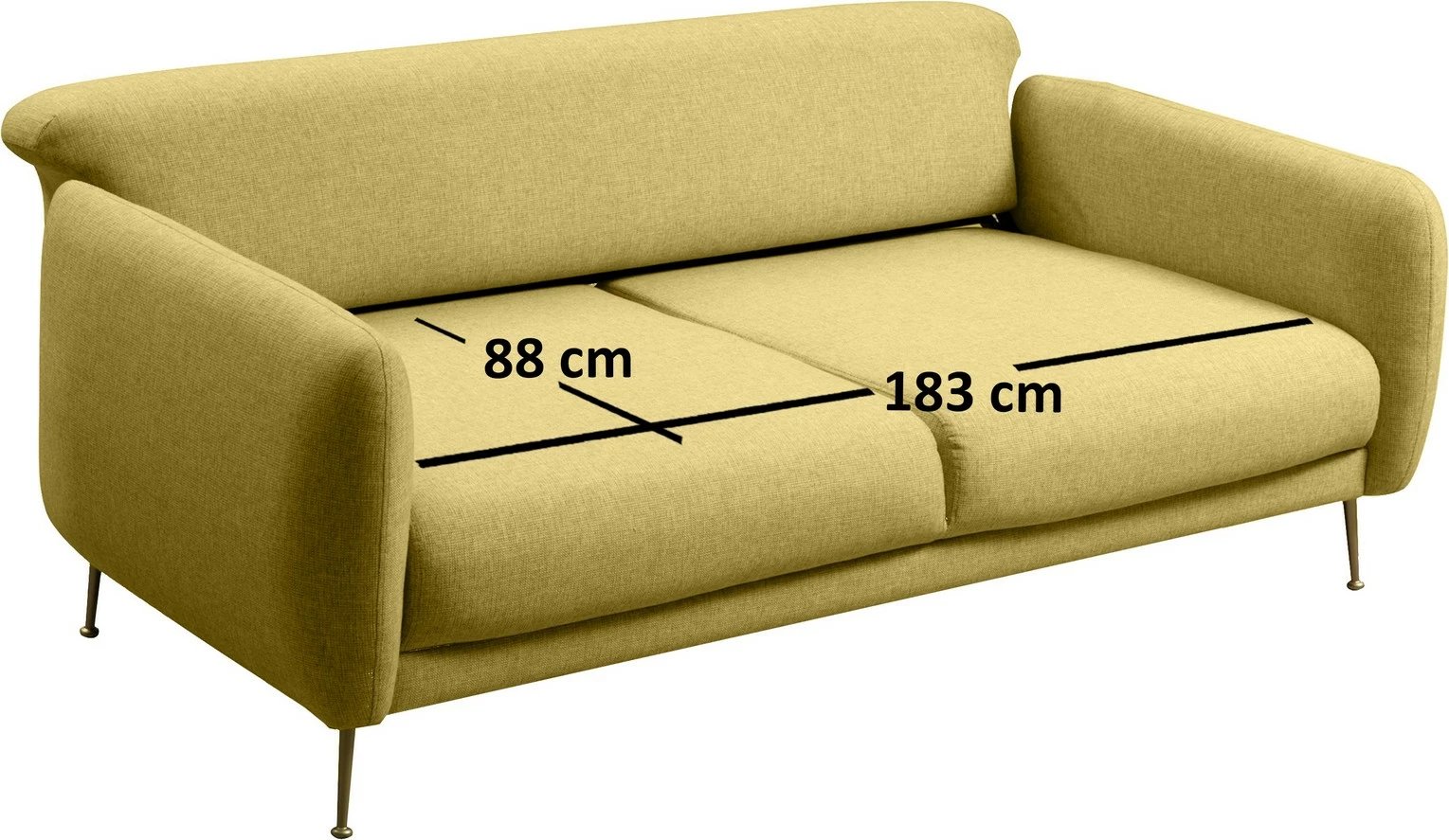 Divan-krevat 3 vendësh, ngjyrë e verdhë, Sevilla, Atelier del Sofa