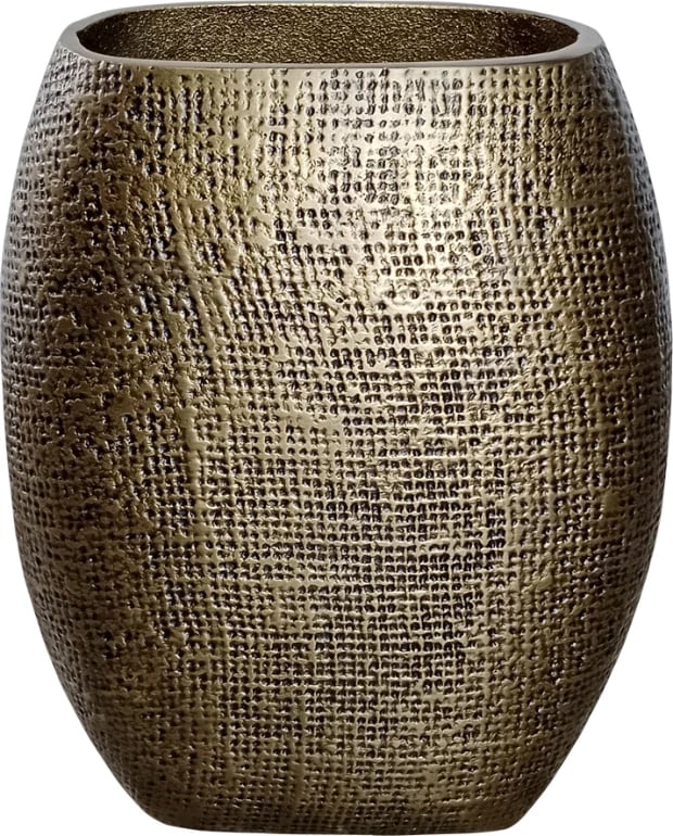 Vazo Kalsu, alumin, ngjyrë ari antike, 19x10x24cm