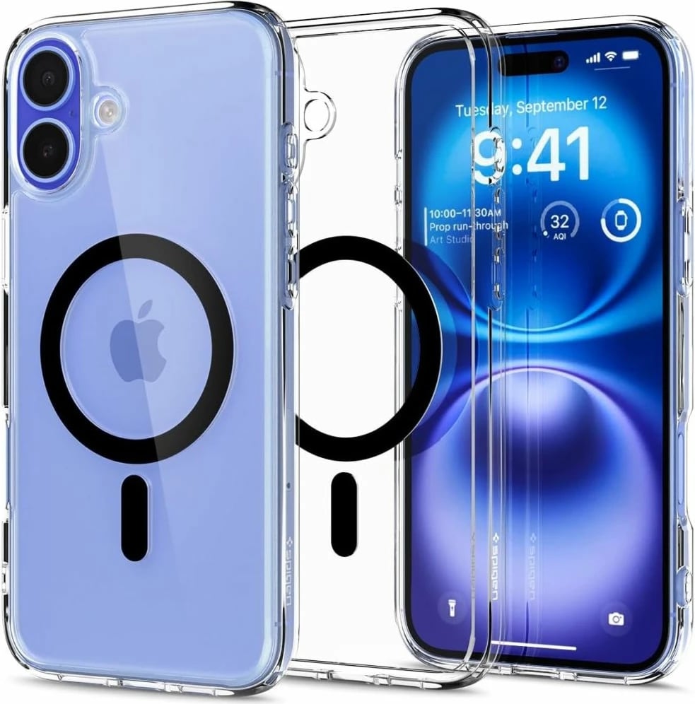 Mbështjellës Spigen Ultra Hybrid MagSafe për iPhone 16, i zi