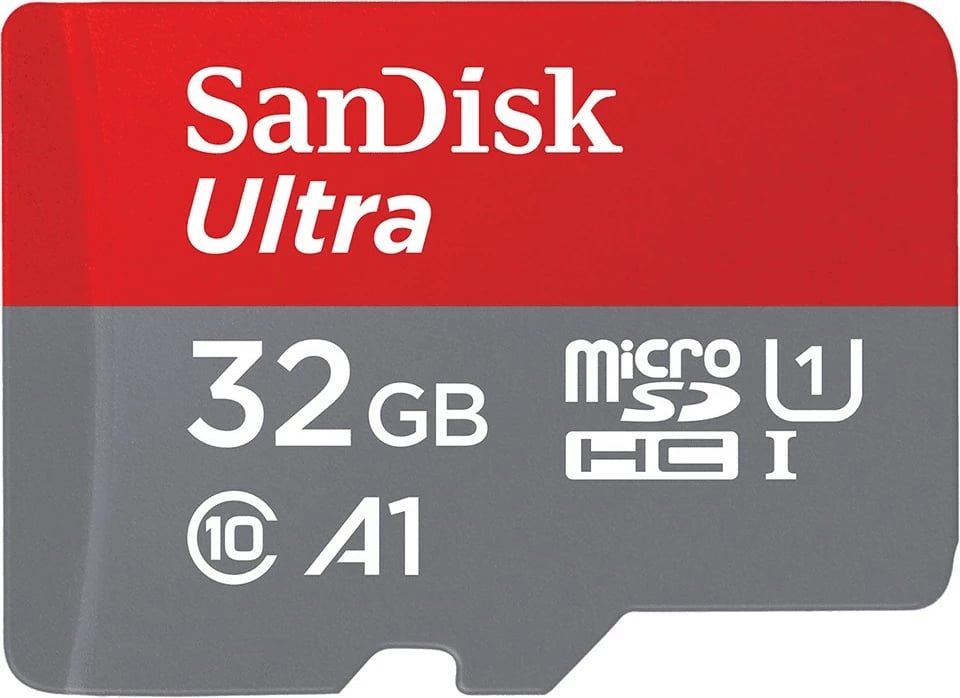 Kartelë microSD SanDisk Ultra, 32 GB, MiniSDHC, Class 10, UHS-I, Gri, Kuqe