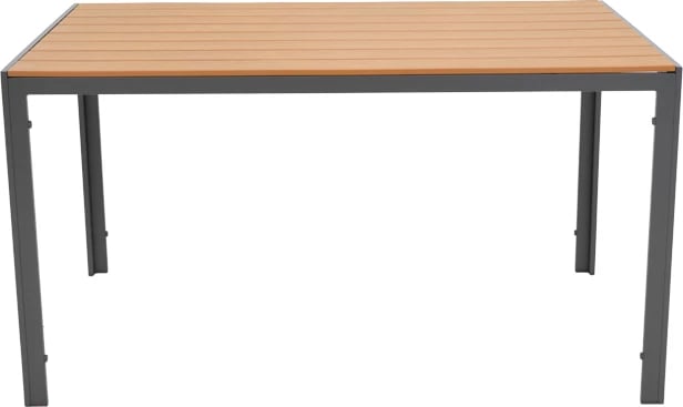 Tavolinë me karrige Nares-Clutch C set prej 5 alumini dhe dru i përpunuar ngjyrë natyrale 140x80x72.5cm