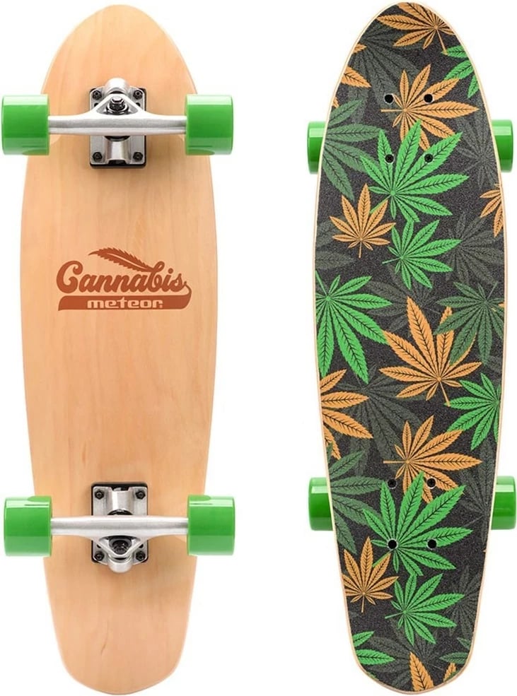 Skateboard Meteor 22595, ngjyrë jeshile-kafe-portokalli