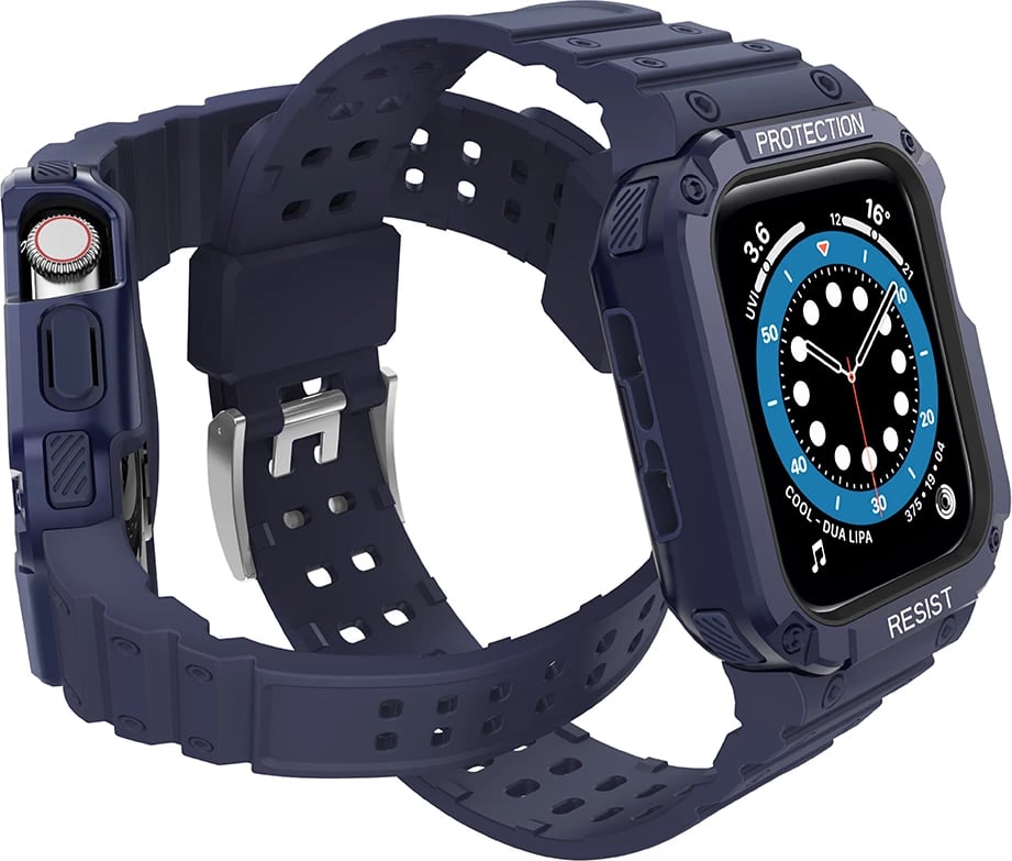 Rrip mbrojtës me kasë për Apple Watch Hurtel, 45/44/42 mm, Blu
