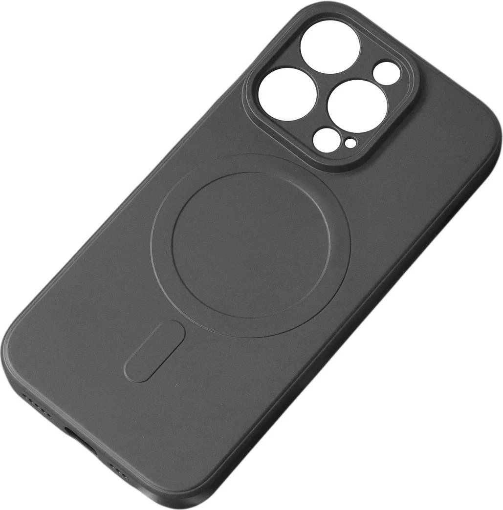 Mbështjellës silikon Hurtel për iPhone 15 Pro, MagSafe, i zi