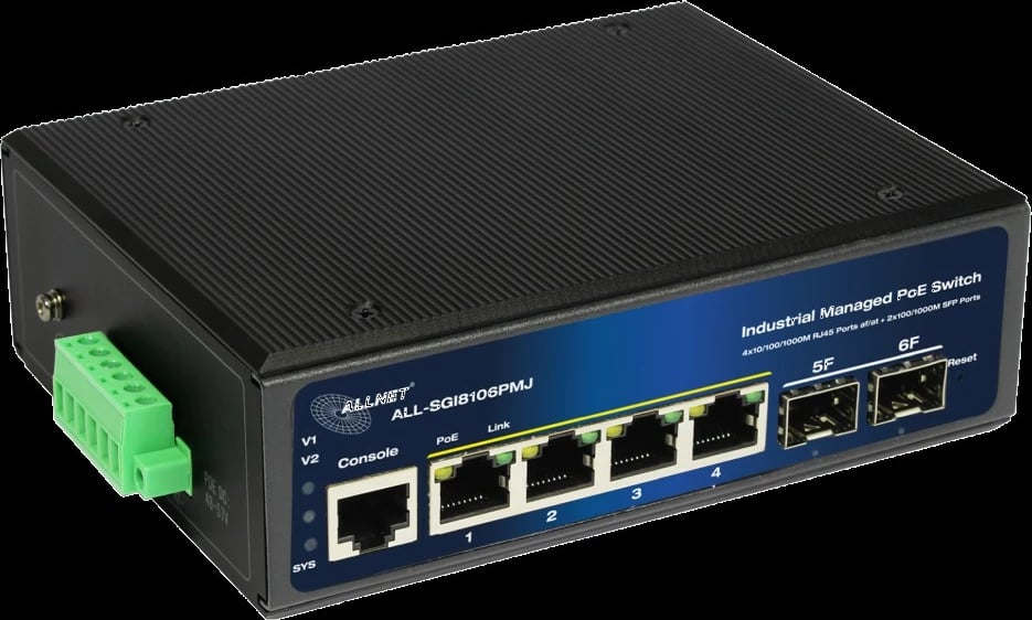 Switch industrial ALLNET ALL-SGI8106PMJ-BT, PoE