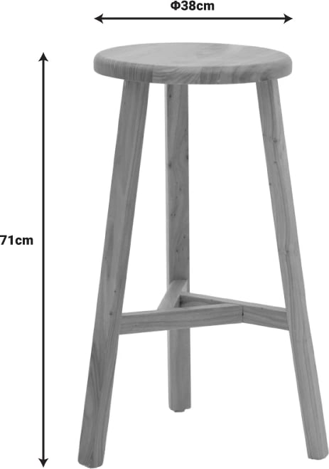 Karrige për bar Fabrio dru elm ngjyrë natyrale Φ38x71cm