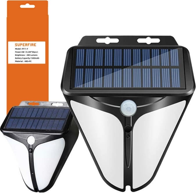 Llampë solare Superfire FF11-F, 6W, 1500mAh, e zezë