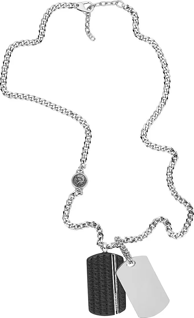 Varëse për meshkuj DIESEL DOOUBLE DOGTAGS, argjendtë