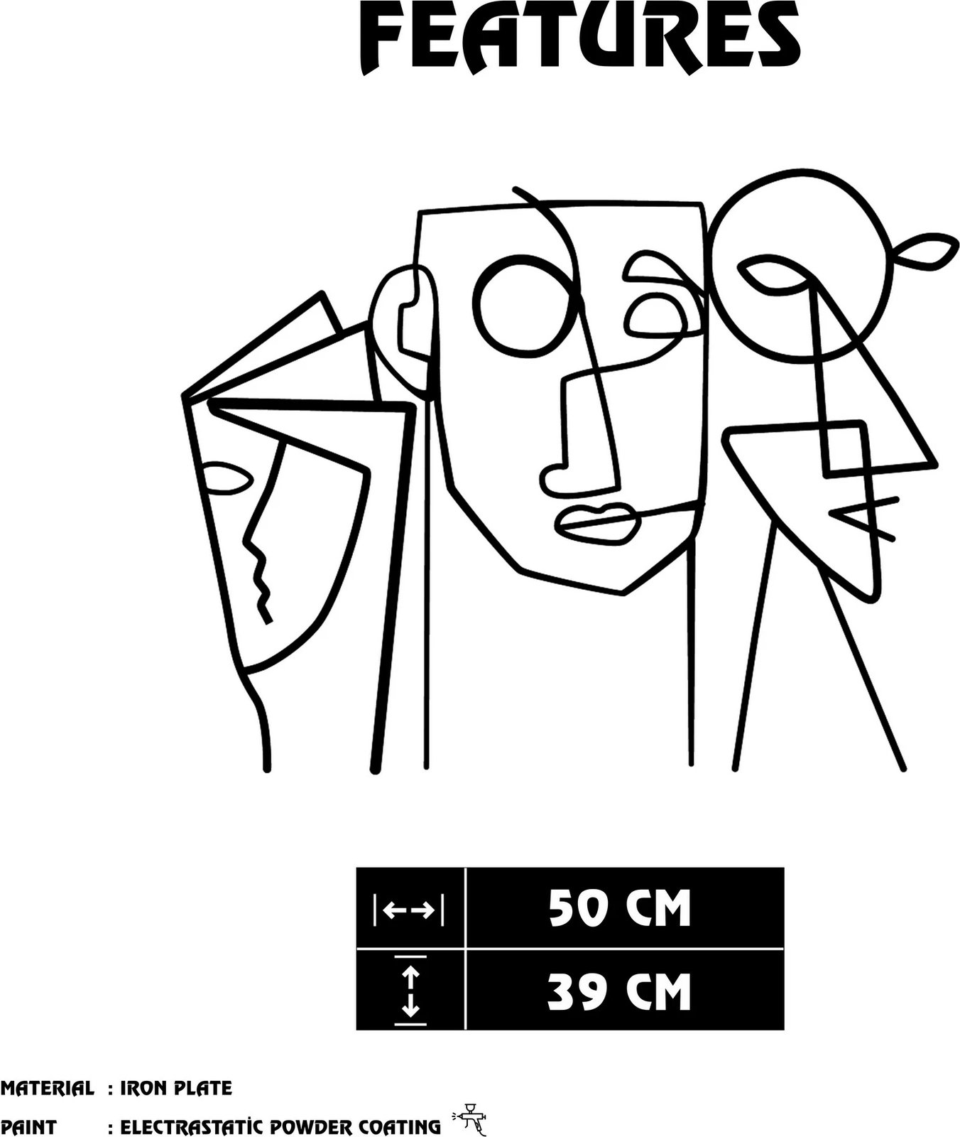 Aksesor dekorativ metalik për mur, Wallity, Aeimnestus