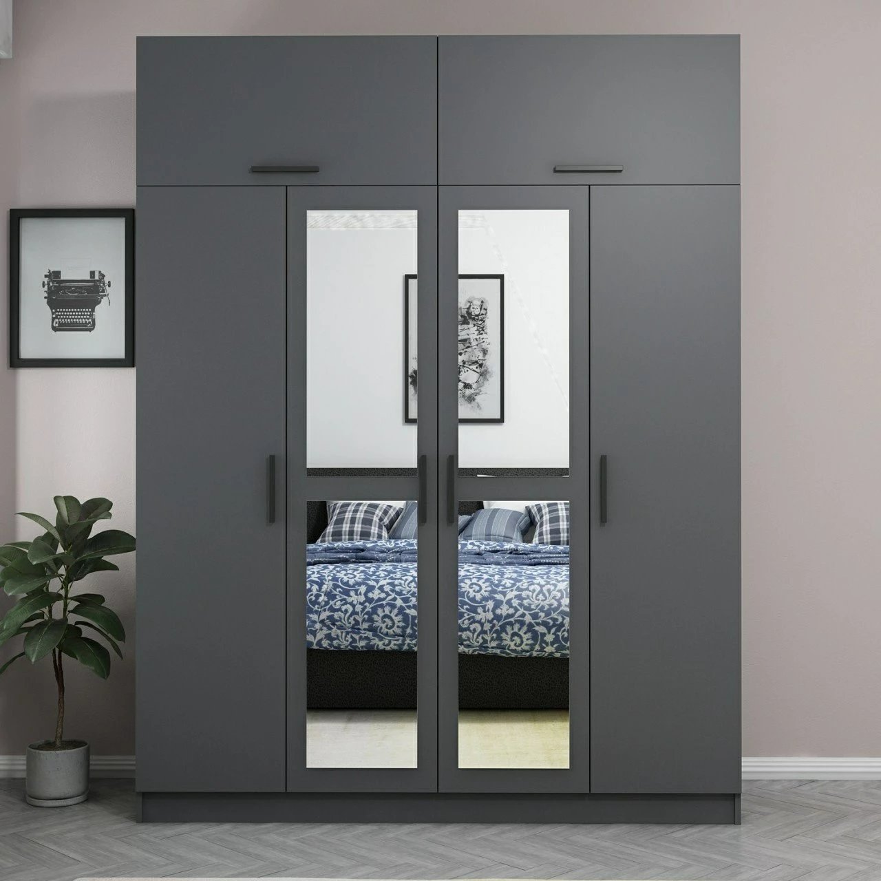 Dollap Skye Decor, ngjyrë antracit, 180x235x52cm