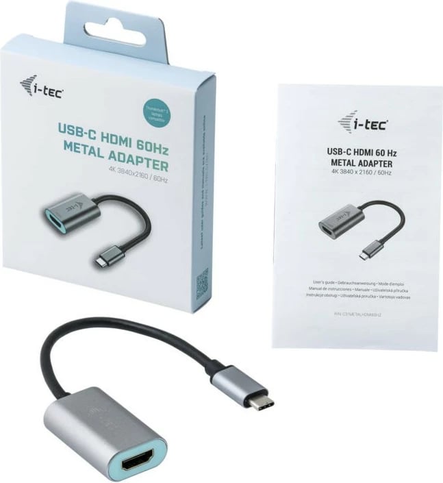 Adapter USB-C në HDMI i-tec C31METALHDMI60HZ, 4K Ultra HD 60Hz, Gri