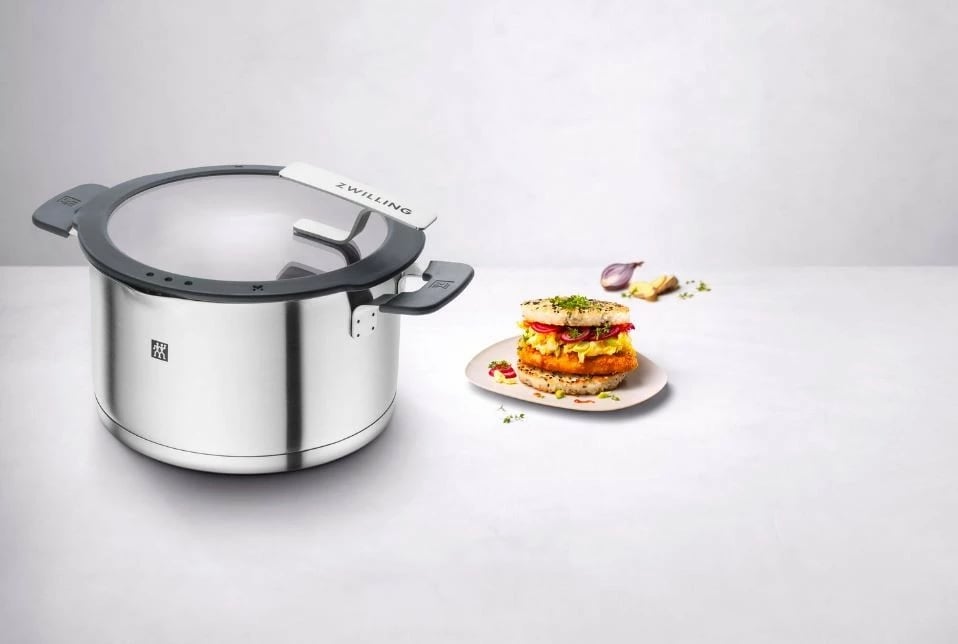 Set tenxheresh Zwilling Simplify 5 copë, çelik inox, kapakë me sitë, inox Set tenxheresh Zwilling Simplify 5 copë, çelik inox, kapakë me sitë, inox