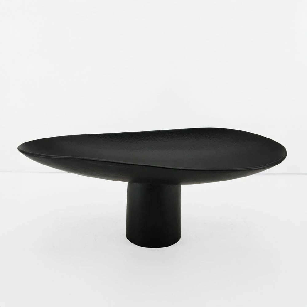 Tabaka dekorative Dune, alumini i zi, 46x25x18cm