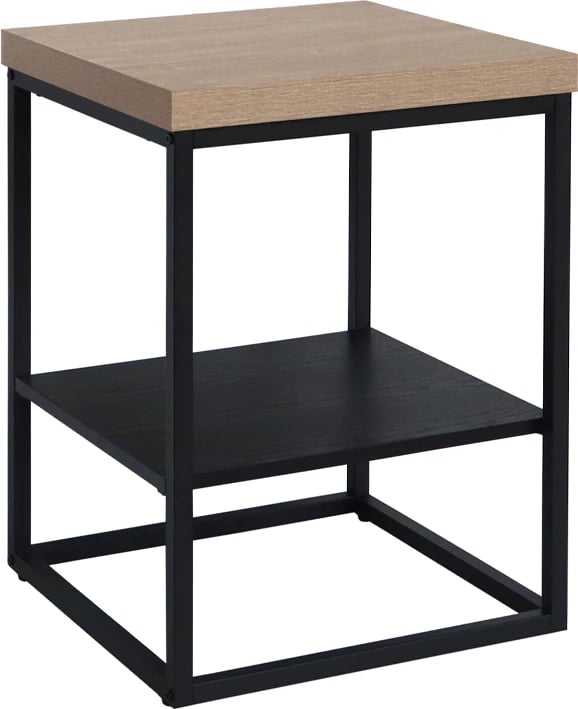 Tavolinë anësore Ale, sonoma, lisi i zi, metal i zi, 45x45x60