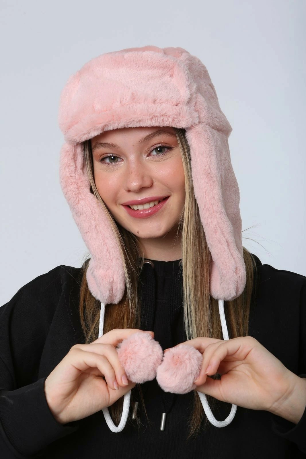 Kapelë dimri për femra, ngjyrë rozë e lehtë, Jumeon, Bere1103