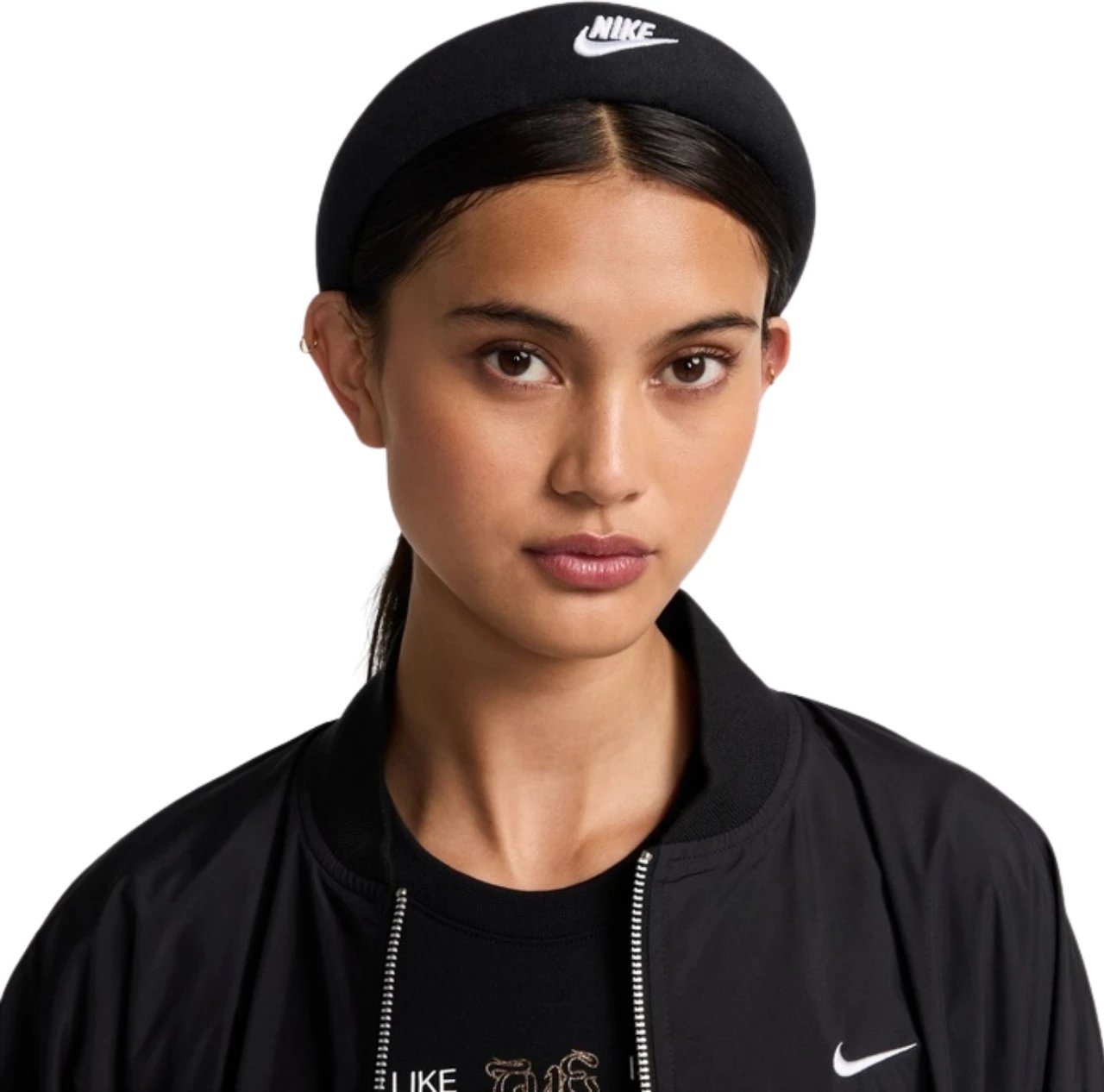 Shirit flokësh Nike për femra, i zi