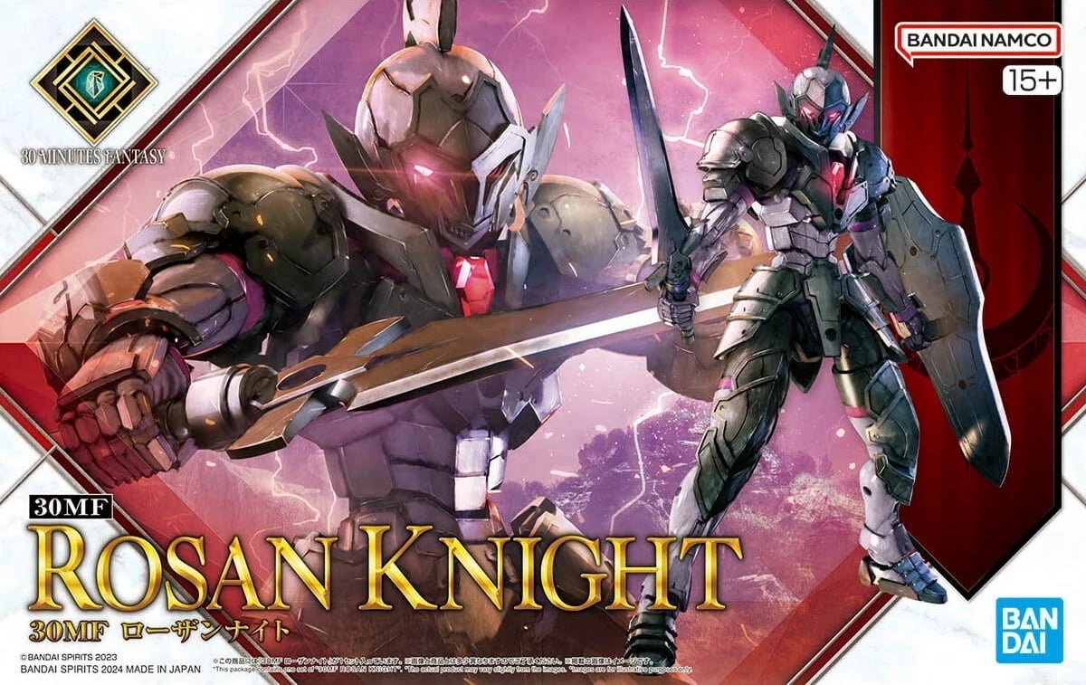 Figurë koleksionuese Bandai 30MF Rosan Knight, model ndërtimi, gri