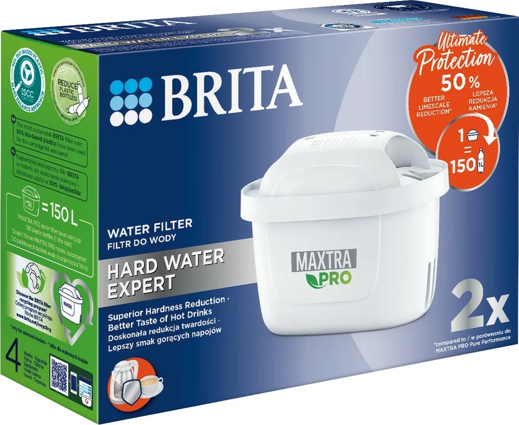 Filtra uji Brita Maxtra PRO Hard Water Expert, 2 copë, për ibrik filtrues