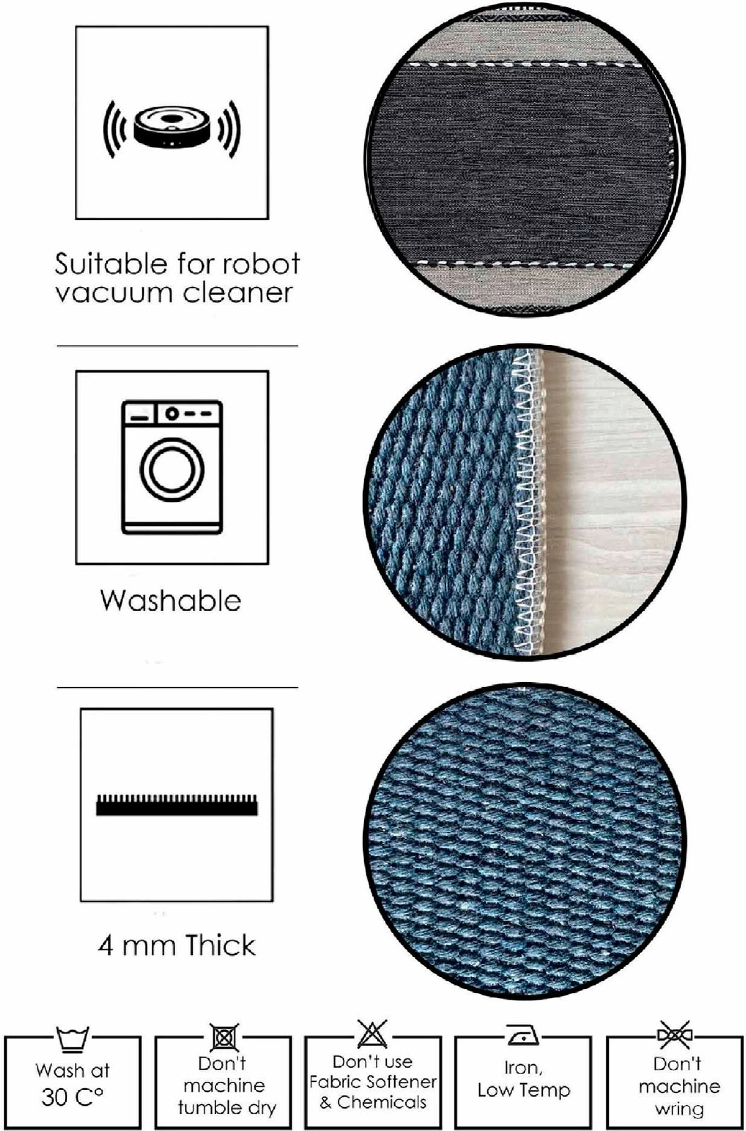 Qilim (50x80) Conceptum Hypnose, Woosonıl132, pambuk, ngjyrë bardhë, gri, e zezë