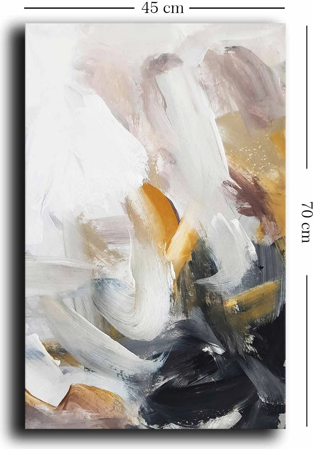 Pikturë dekorative në kanavacë, ngjyra camel, e kuqe damson, e bardhë, e zezë, 45x70cm, 4570NISC-009