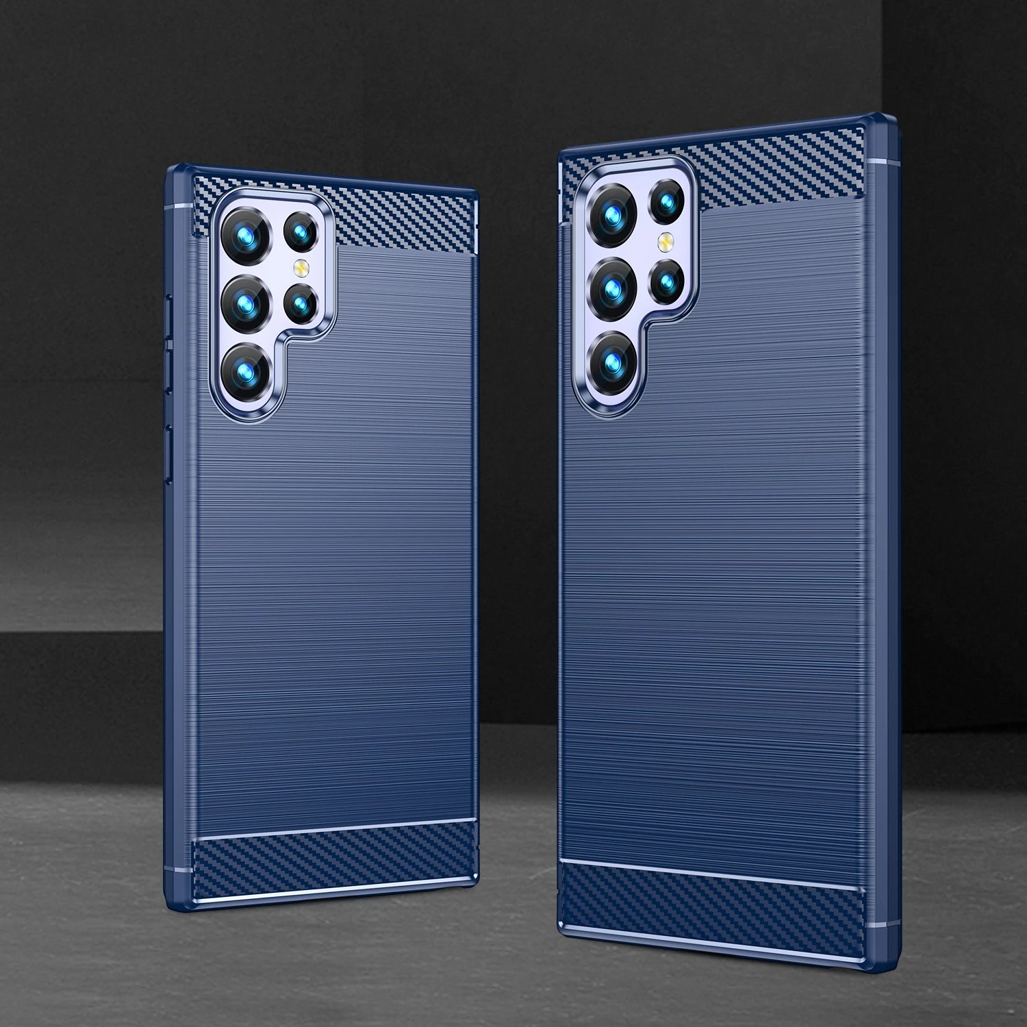 Mbështjellës Hurtel Carbon Case për Samsung Galaxy S23 Ultra, TPU, Blu