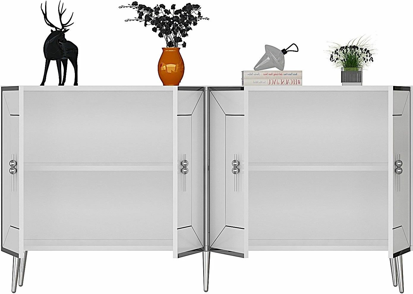 Konsol Skye Decor, Arno KB150, e bardhë, argjend