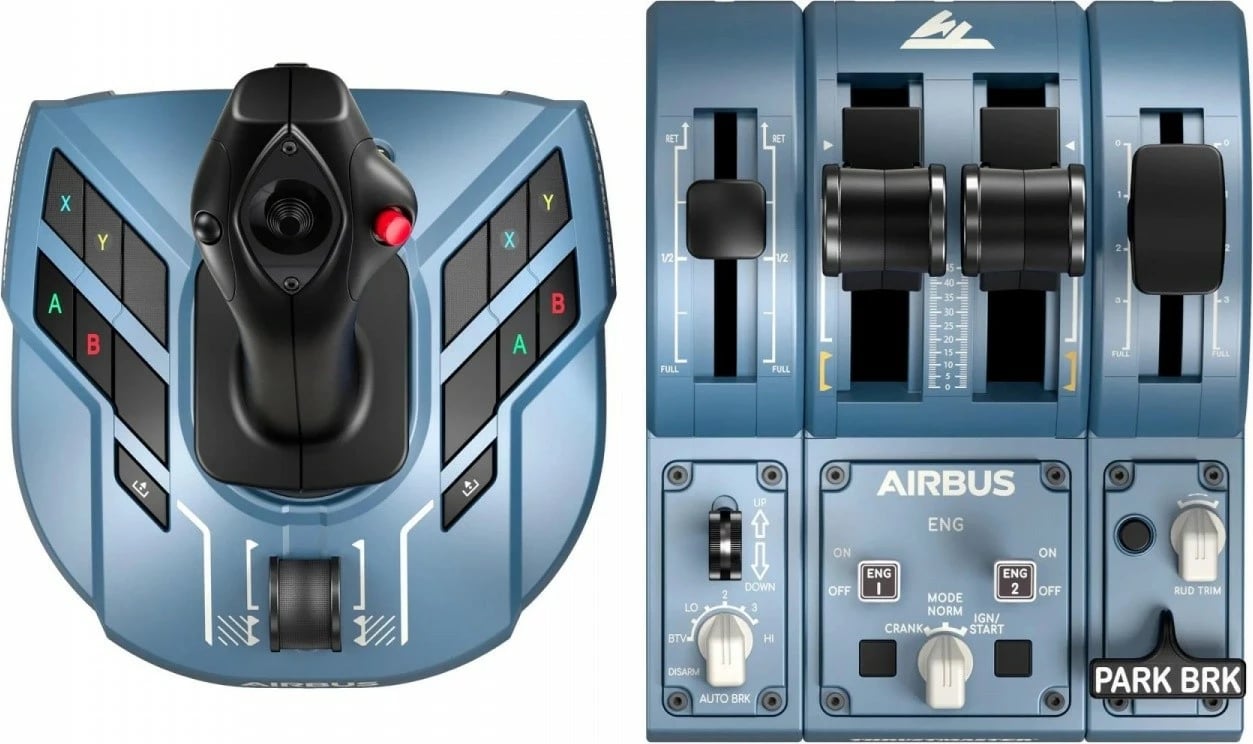 Joystick me panel të gazit, Thrustmaster TCA Captain Pack X Airbus Edition 1:1, 31 butona, PC/Xbox Series X|S, USB me kabllo, 4460217, blu dhe zi, set