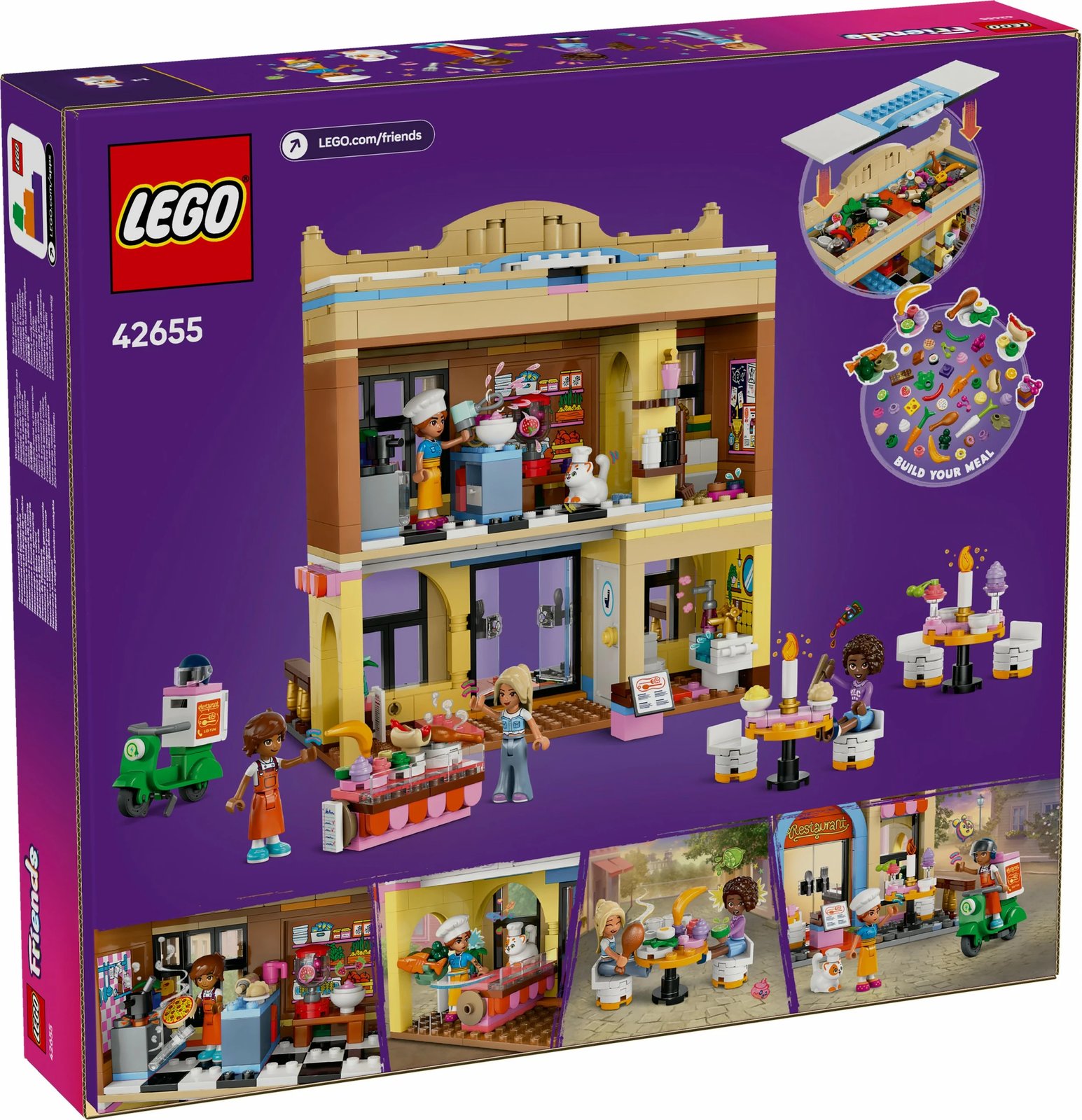 Set ndërtimi LEGO Friends 42655, restorant dhe shkollë gatimi, 896 pjesë, shumëngjyrësh