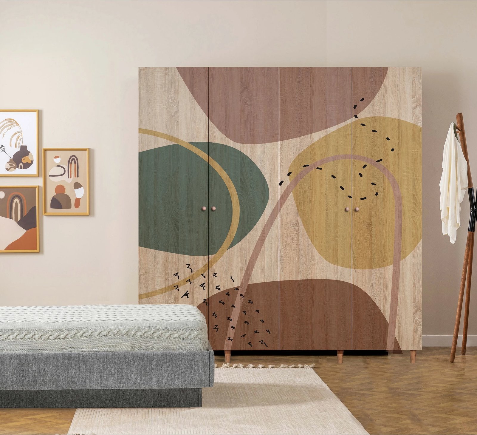 Dollap Hanah Home, Loni 4, ngjyrë sonomo, 180x192x52cm