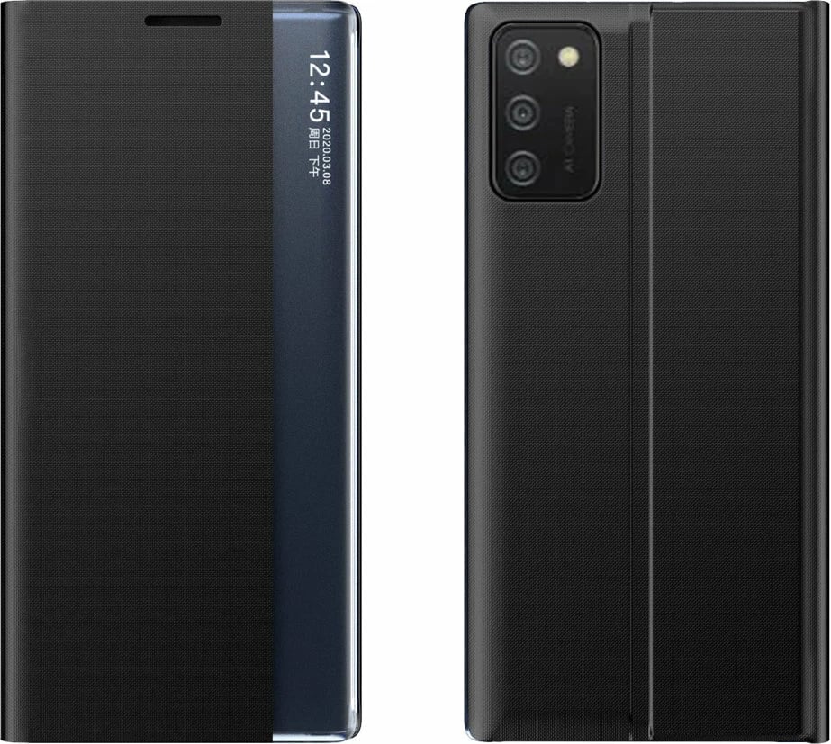 Mbështjellës Hurtel për Samsung Galaxy A03s, me kapak dhe qëndresë, i zi