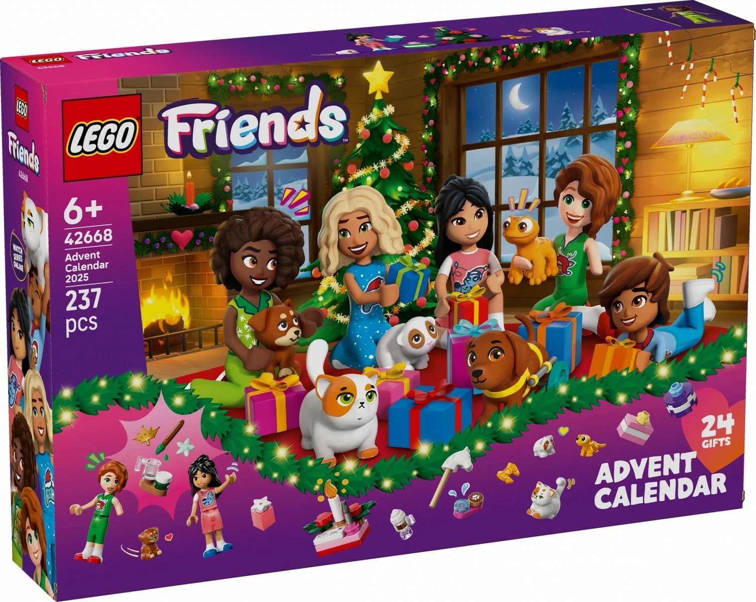 Set LEGO Friends Advent Calendar 42668, 237 pjesë, për fëmijë, shumëngjyrësh