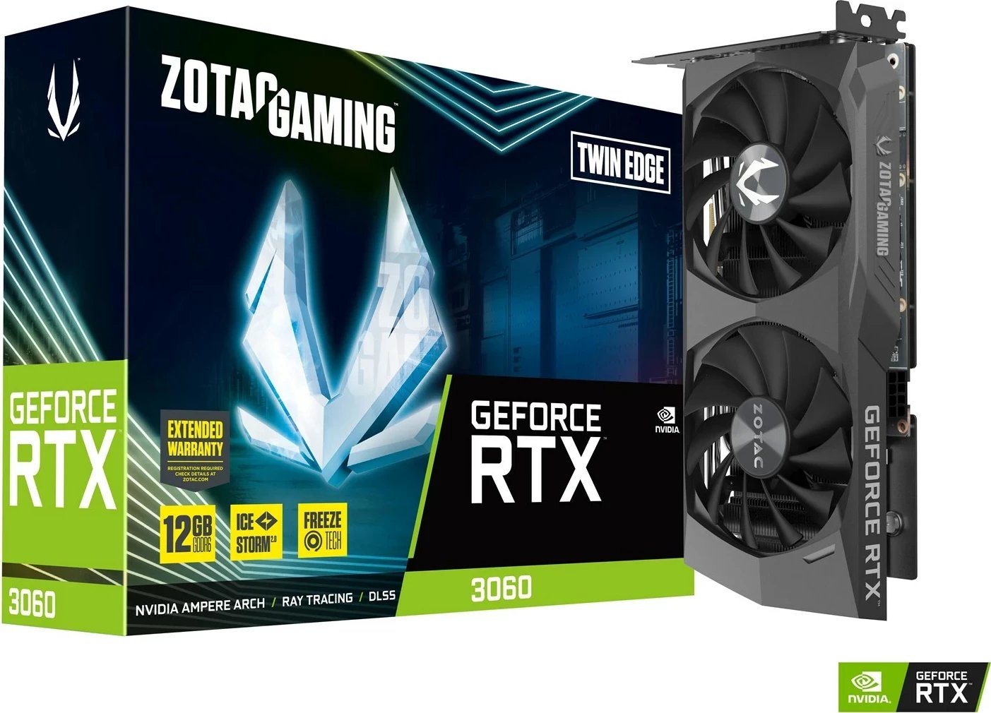 Kartë grafike ZOTAC GAMING GeForce RTX 3060 Twin Edge, 12 GB GDDR6, e zezë