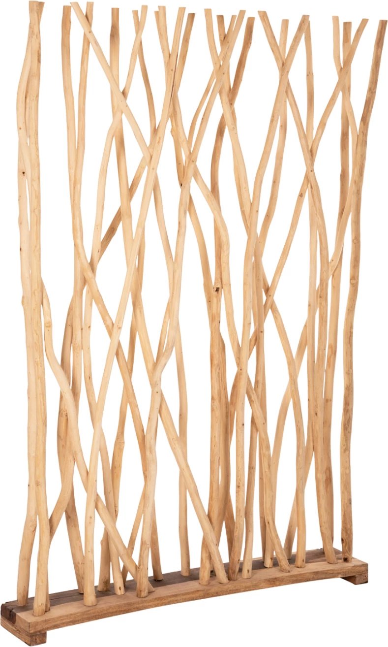 Ndarës dhome, degë teak të ngurta, ngjyrë natyrale, FH9521, 120x20x180H cm